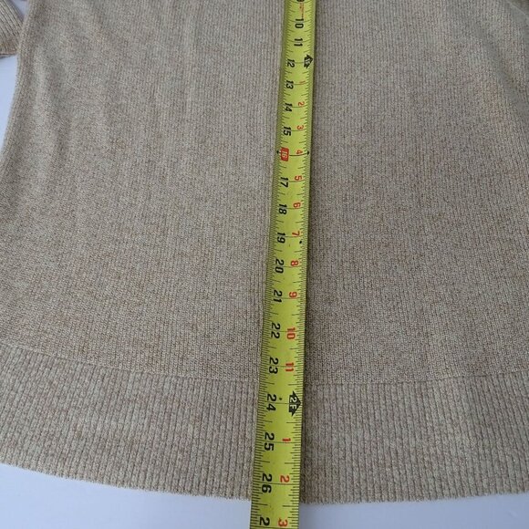Liz Claiborne V-Neck Knit Sweater Women Size L Gold Long Sleeve Holiday Party - Picture 9 of 9